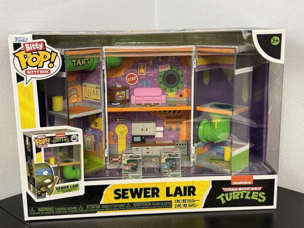 Funko Bitty Pop! TMNT Sewer Lair Bitty Box 85537 w/ Leonardo & Michelangelo NE